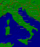 Italien Städte + Grenzen 681x800